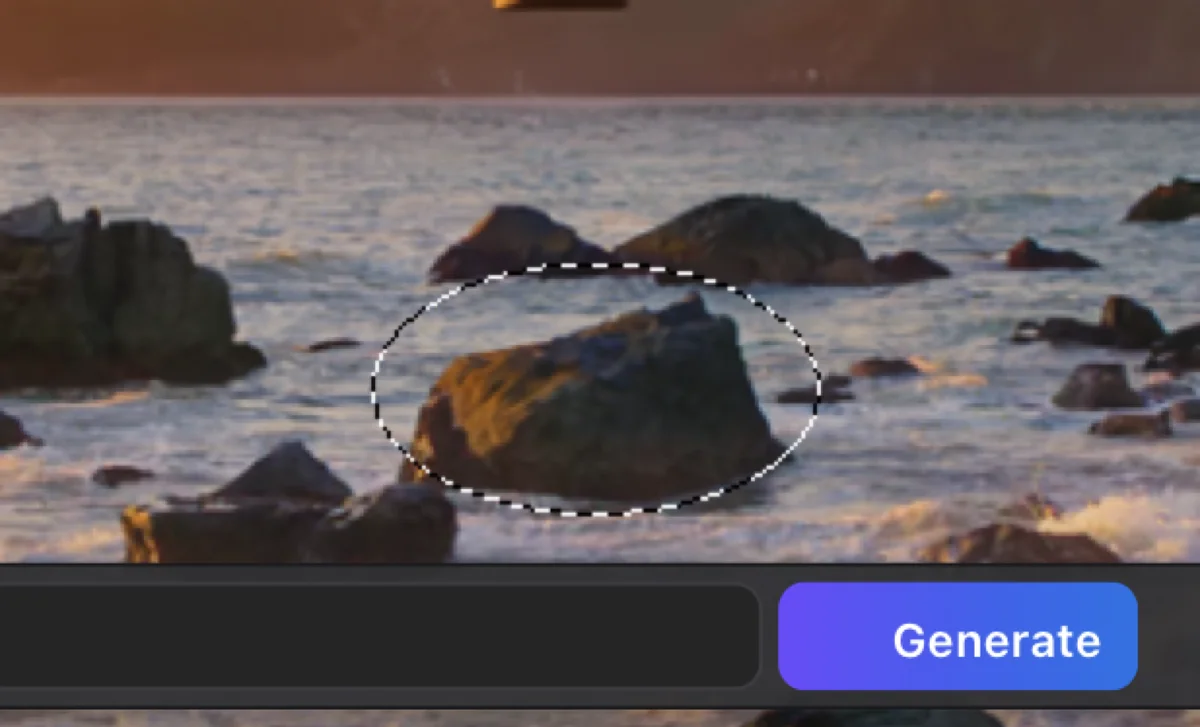 KPT Retouch: rock selected for removal